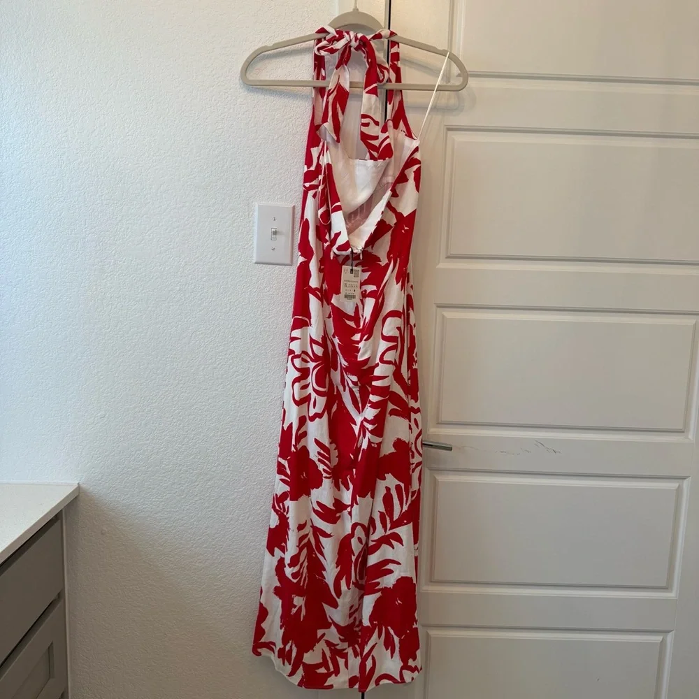 Zara Floral Linen Blend Halter Dress - Picture 9 of 11